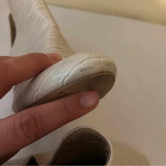 Steve Madden Women's Rookie Bone Croc Block Heels V Cut Ankle Booties Size 9.5 - Picture 9 of 16